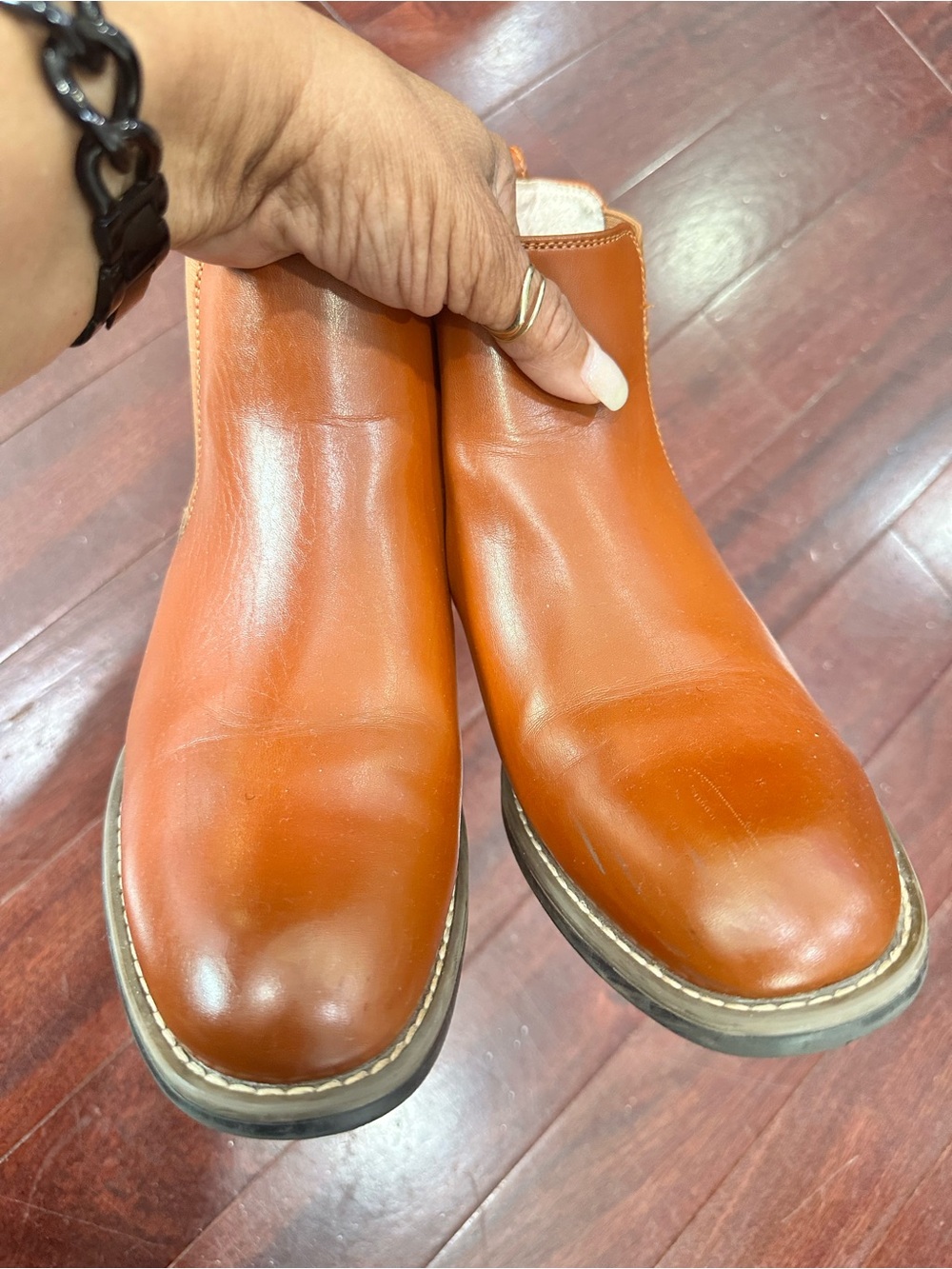 Youth Bruno Marc Slip-On Boots — Burnt Orange - size 6.5